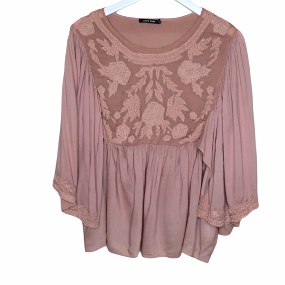 Love Sam Tops - Love Sam Beaded kimono flutter sleeve top